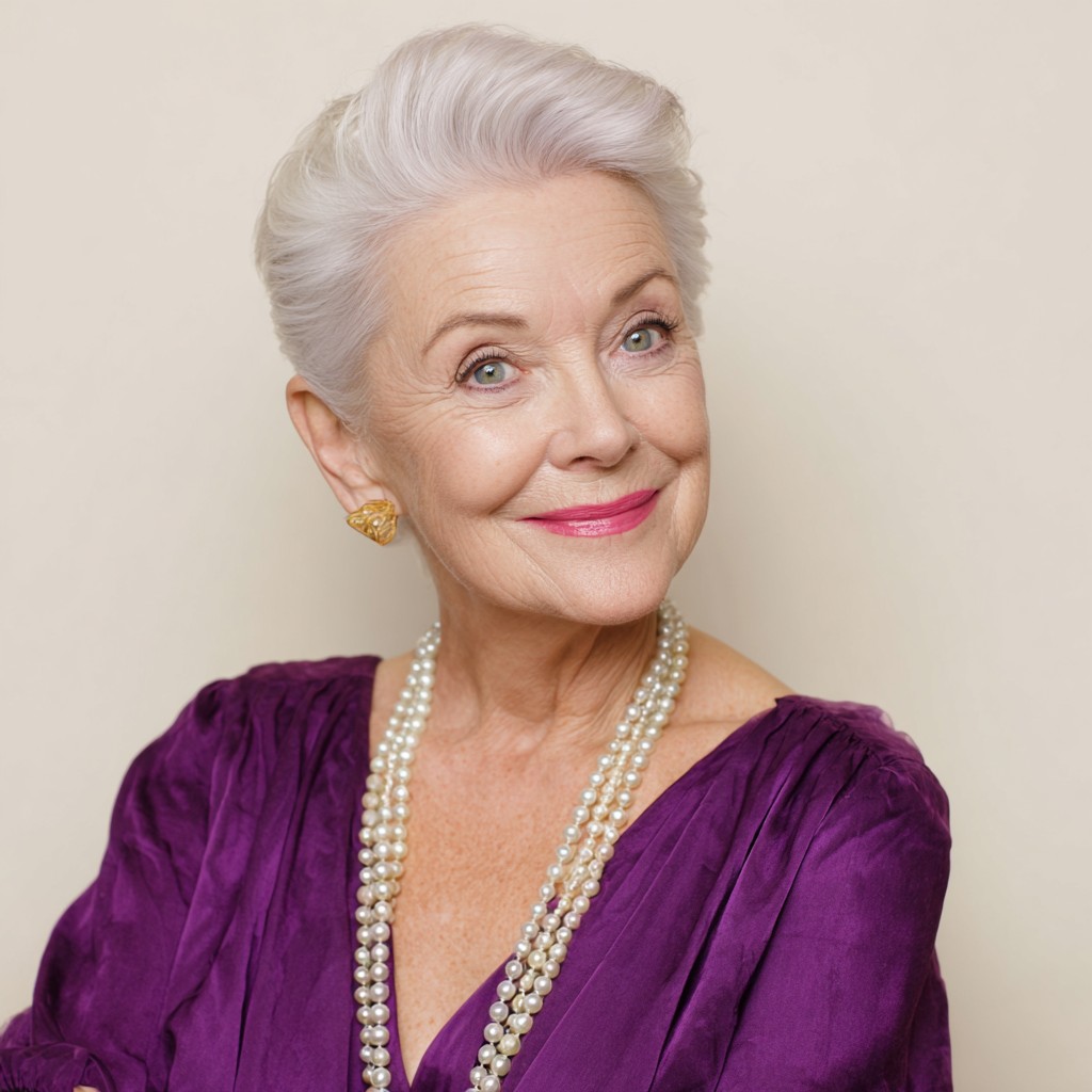 Chic Textured Platinum Pixie with Volume
