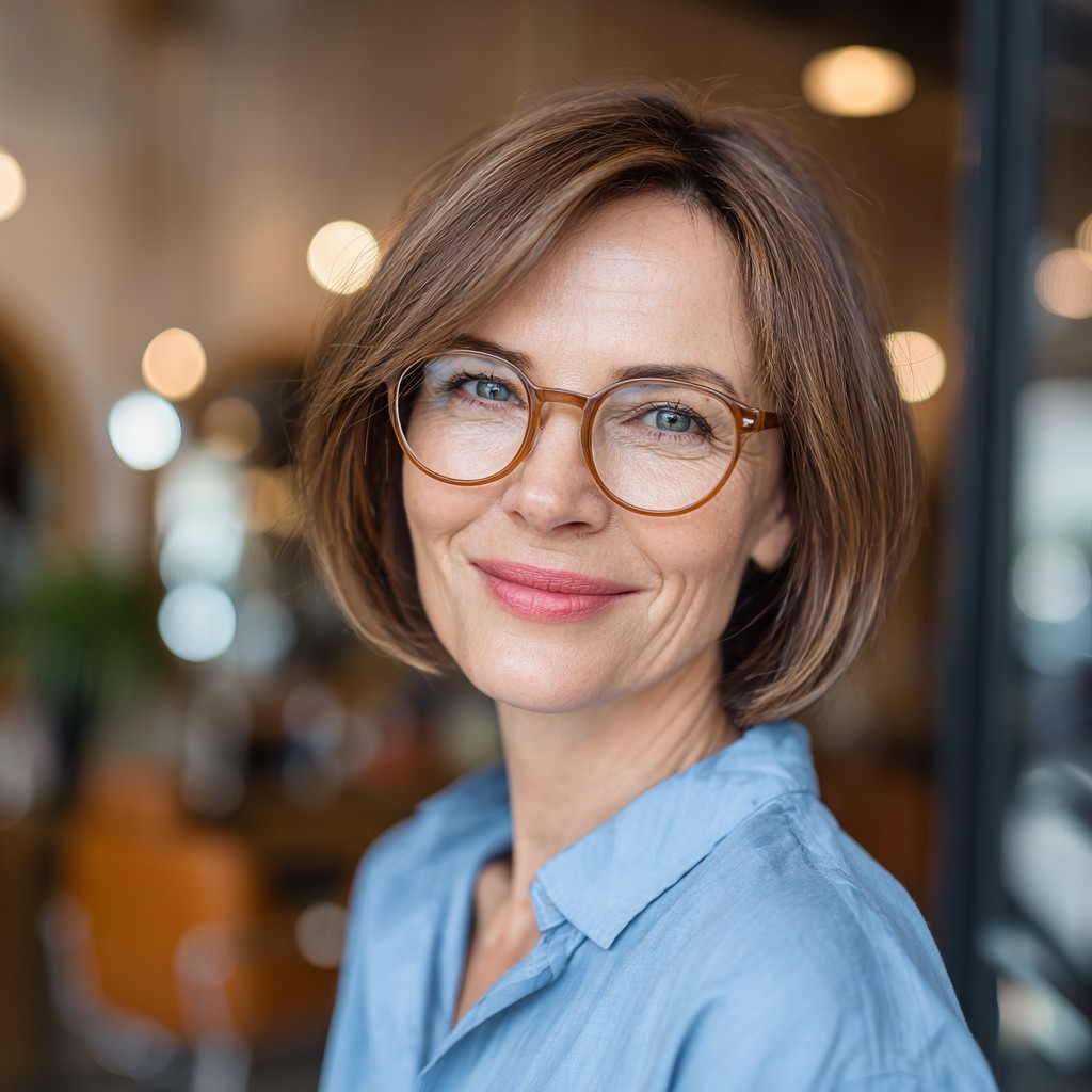Classic Textured Bob with Side-Swept Bangs