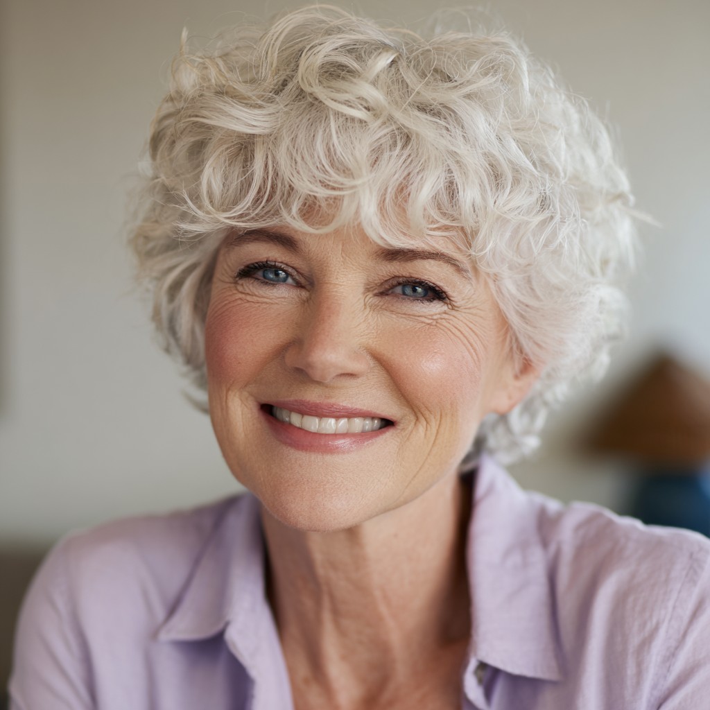 Modern Curly Pixie Cut with Soft Textured Layers