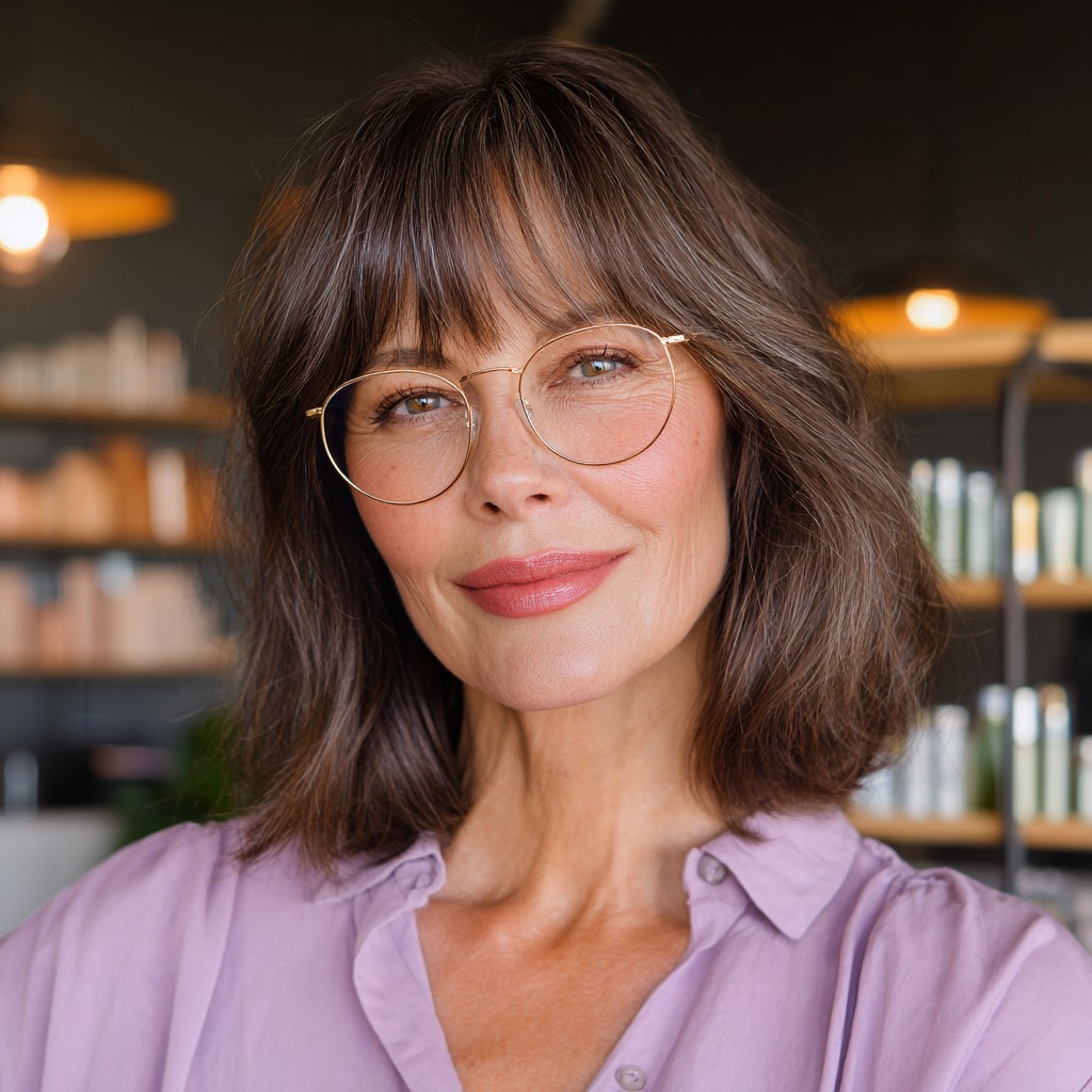Soft Textured Bob with Curtain Bangs
