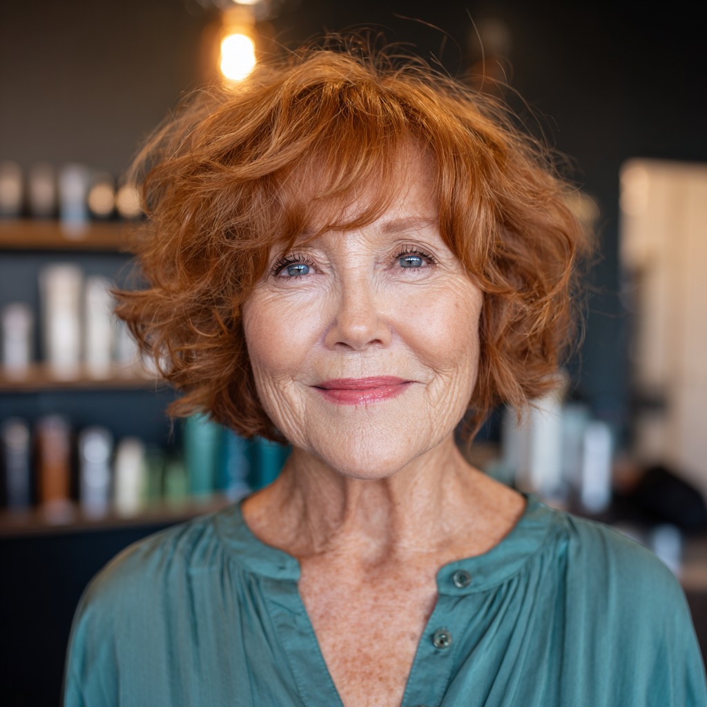 Textured Copper Curls with Soft Layers