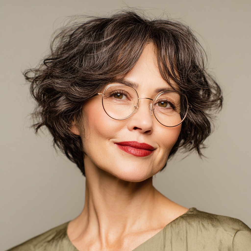 Textured Short Curly Bob with Soft Volume
