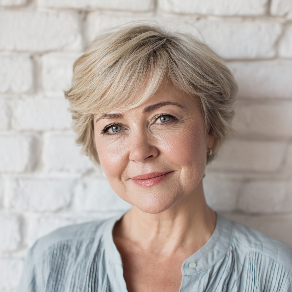 Textured Short Layered Cut with Soft Waves