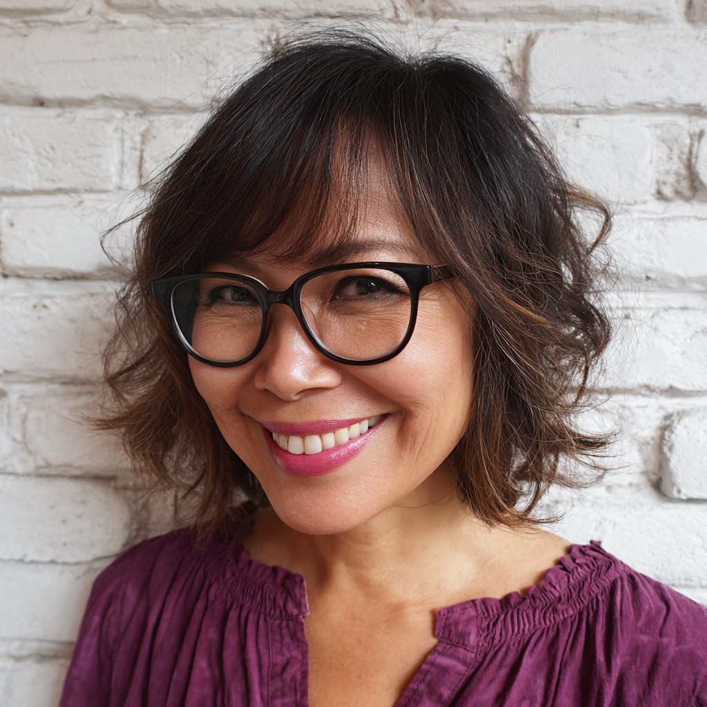 Textured Shoulder-Length Cut with Soft Curls