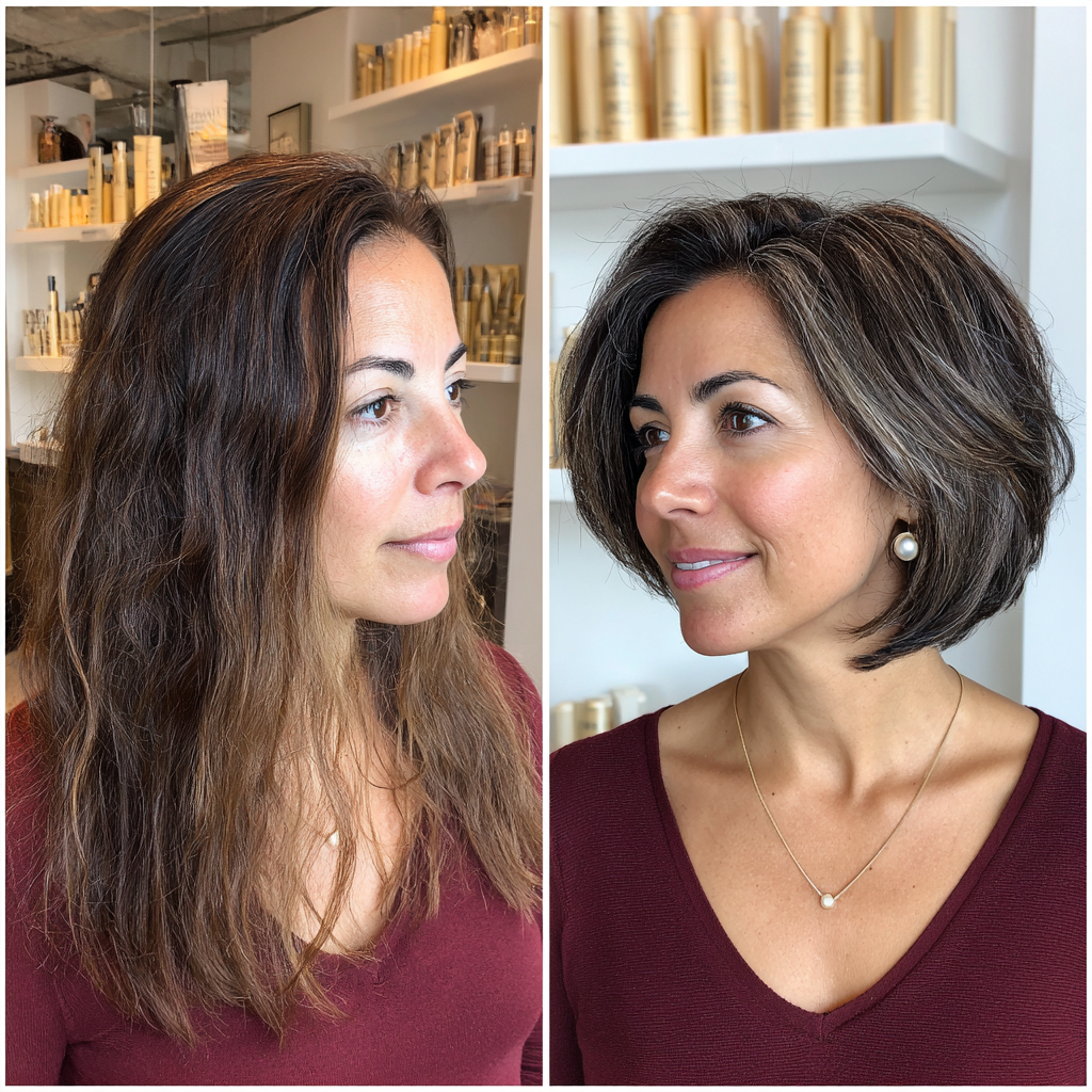 Textured Wedge Cut with Subtle Silver Highlights