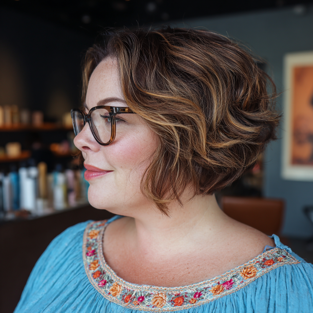 Textured Wedge Cut with Warm Caramel Balayage