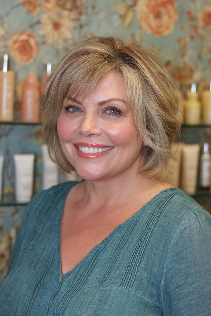 Textured Layered Bob with Soft Bangs