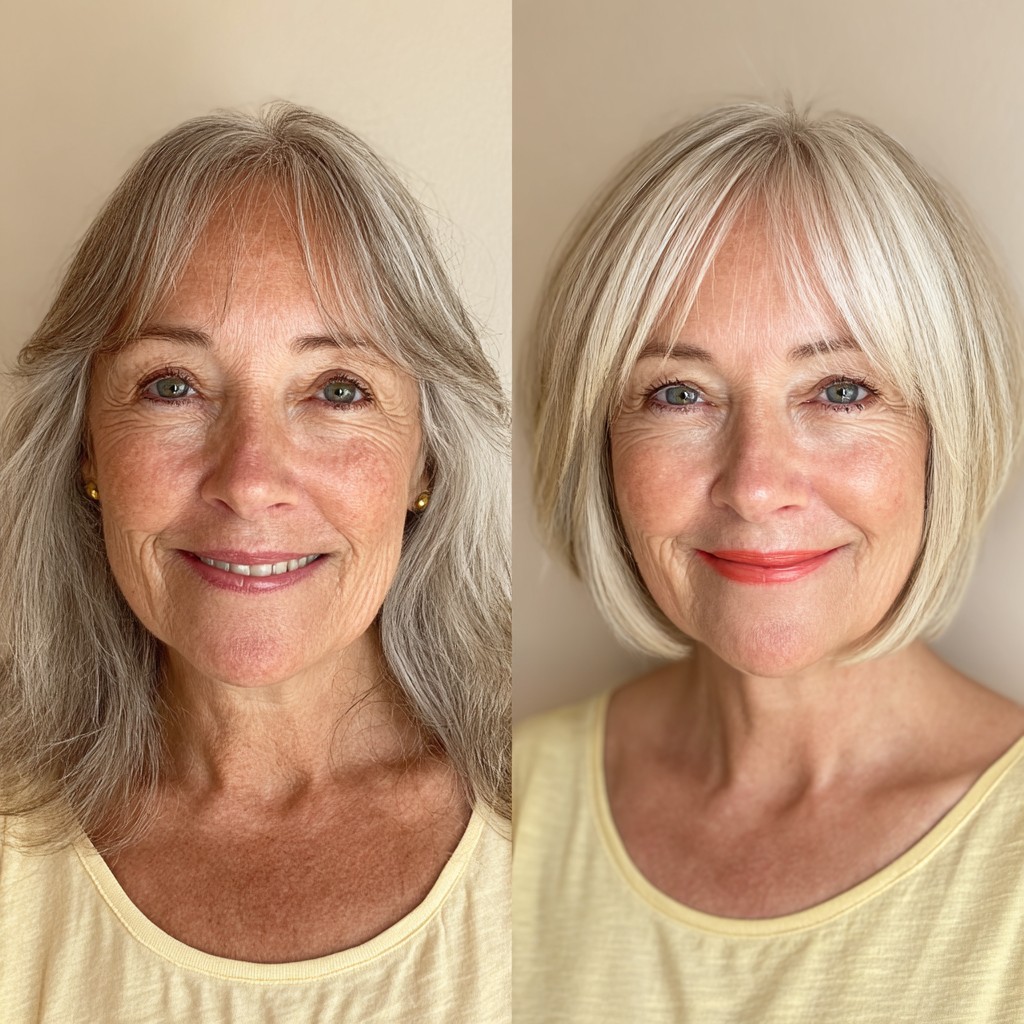 Chic Textured Bob with Soft Fringe