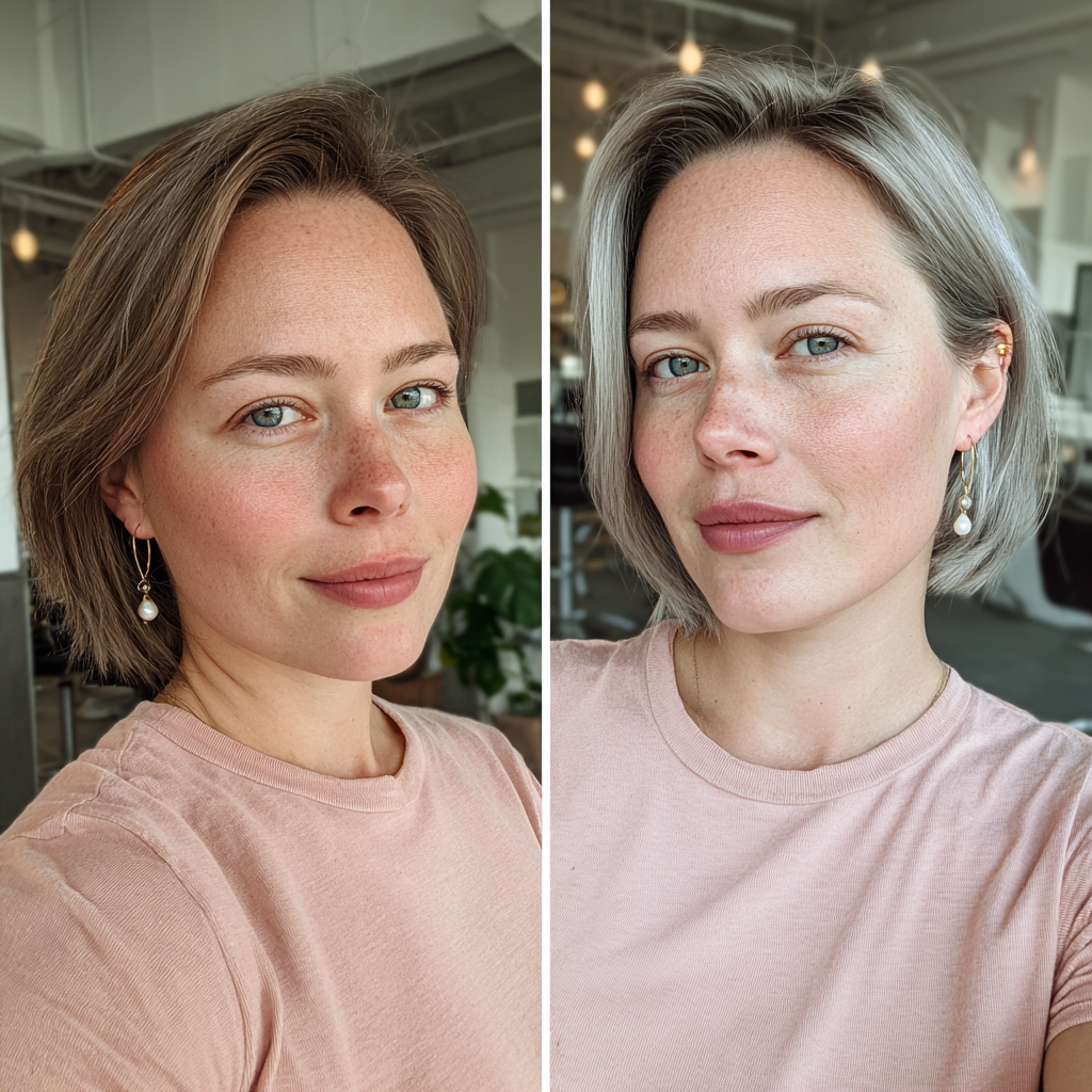 Chic Textured Bob with Subtle Silver Highlights