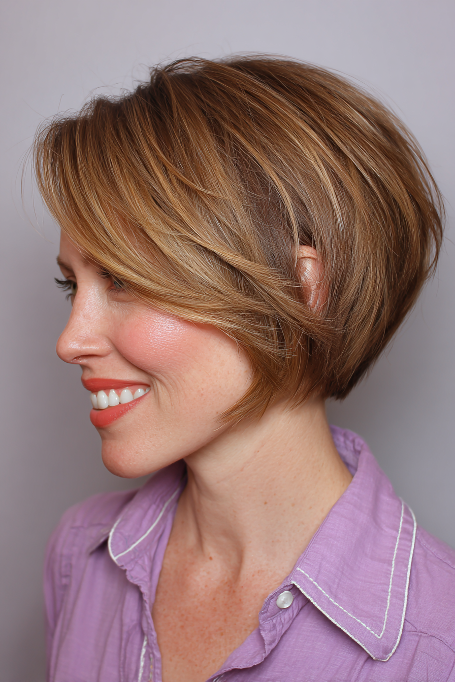 Chic Textured Golden Pixie Bob with Soft Waves