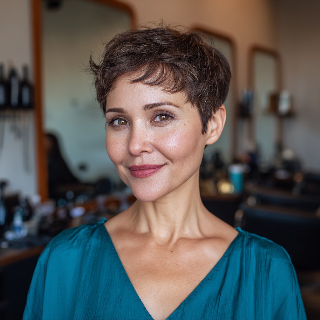 chic textured pixie cut