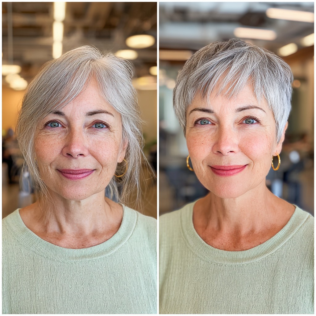 Chic Textured Silver Pixie Cut with Soft Layers