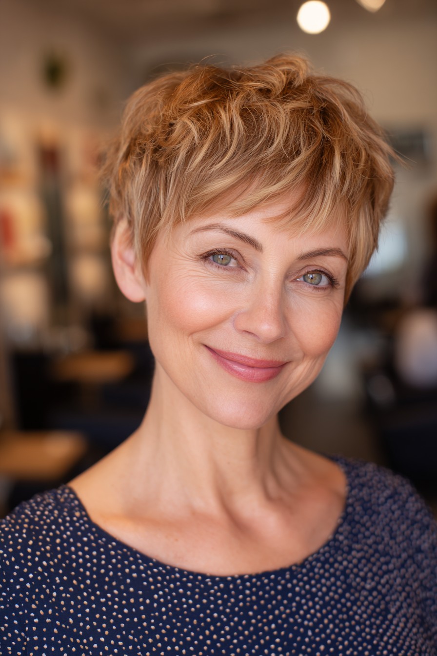 Effortless Textured Pixie with Subtle Layers