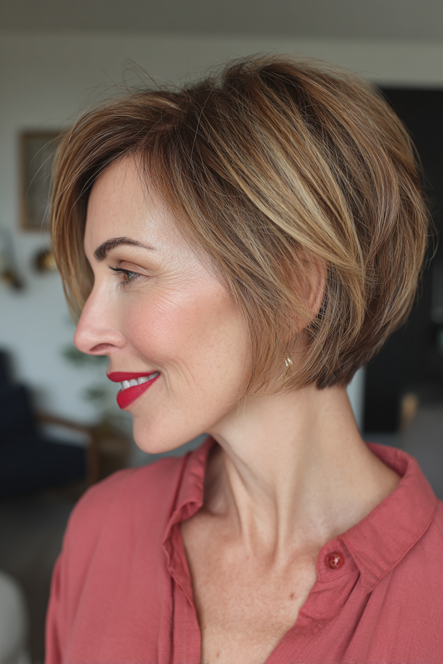 Elegant Textured Pixie Bob with Soft Highlights