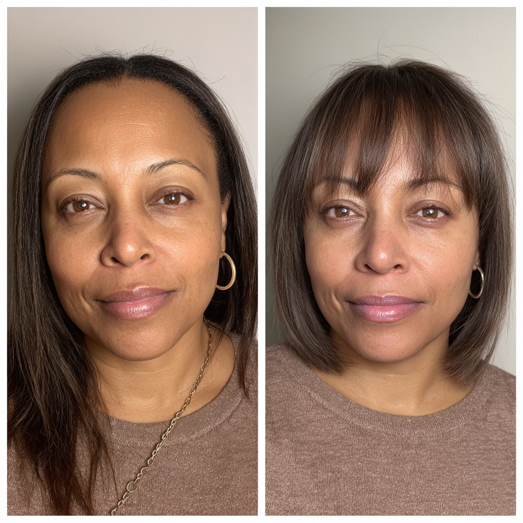 Modern Blunt Bob with Soft Fringe