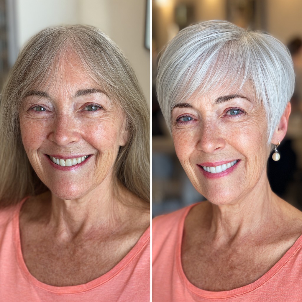 Modern Silver Pixie Cut with Soft Textured Layers
