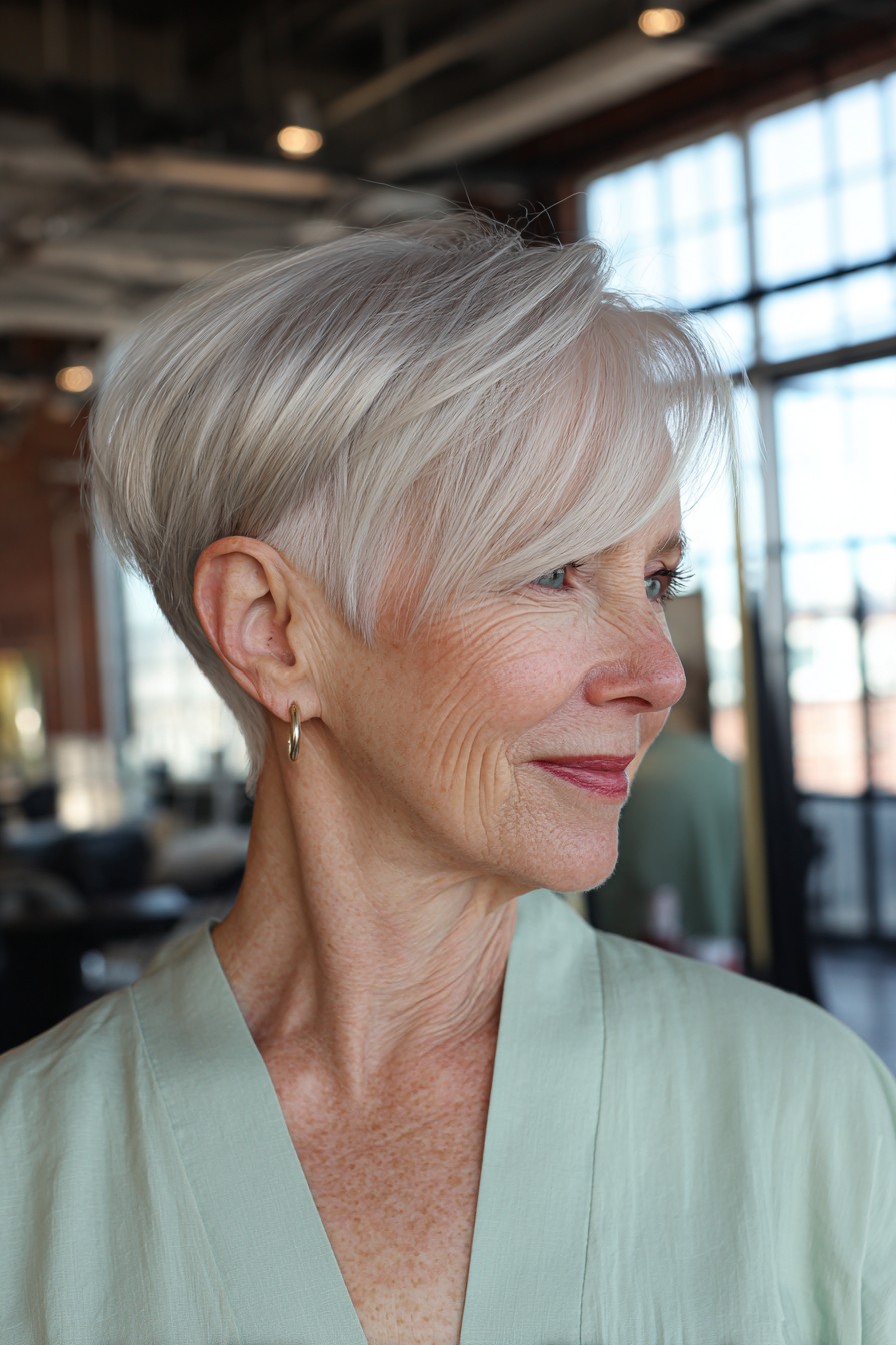 Modern Silver Stacked Crop with Subtle Texture