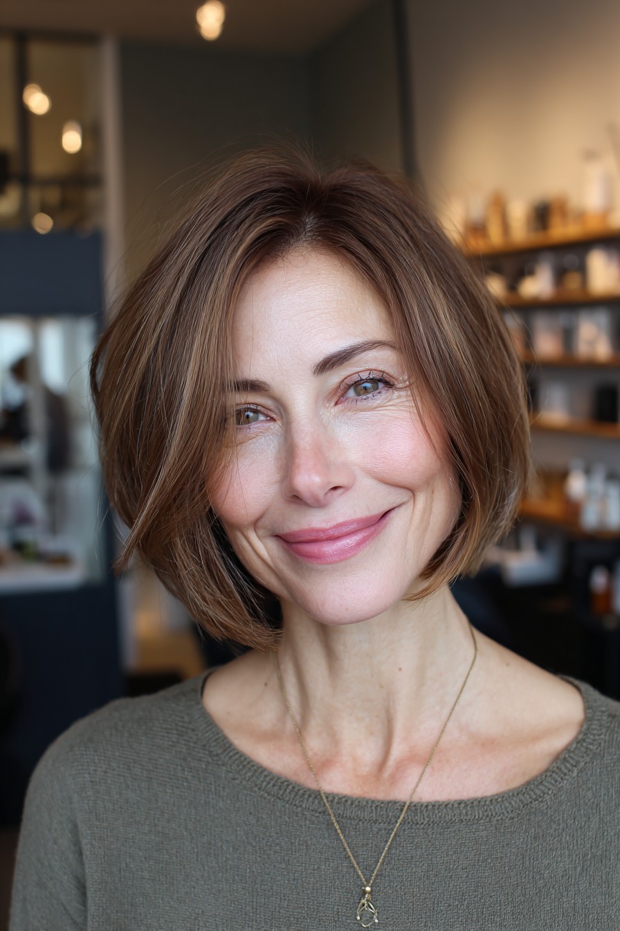 Modern Textured Lob with Soft Face-Framing Layers