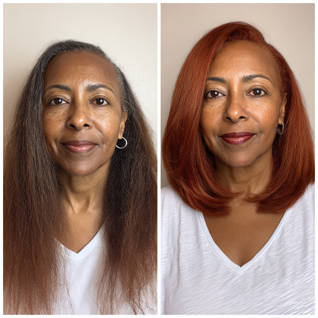 Radiant Copper Lob with Soft Layers