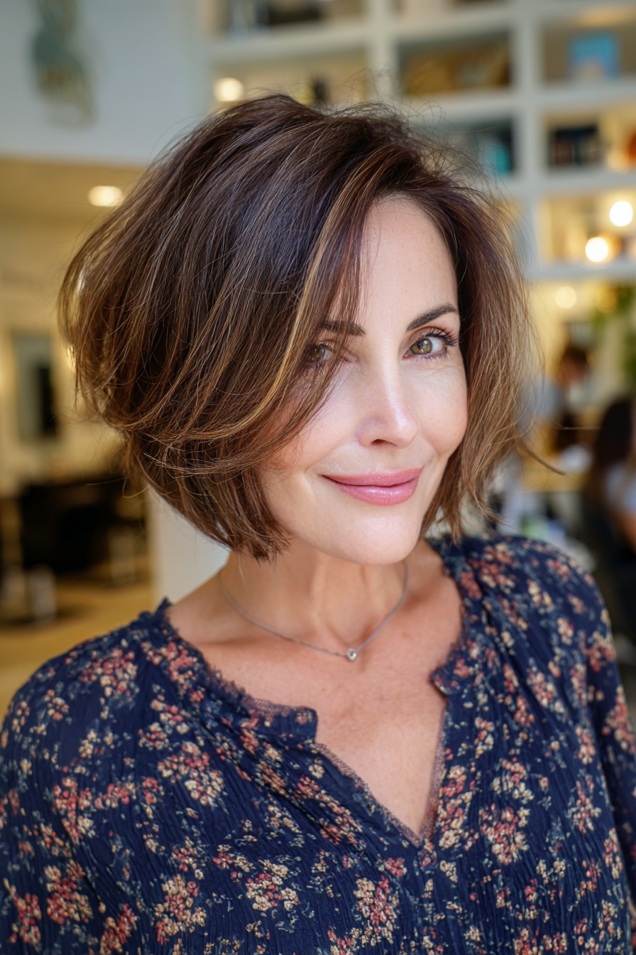 Radiant Layered Bob with Subtle Highlights