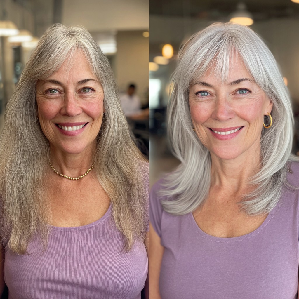 Soft Layered Cut with Wispy Bangs