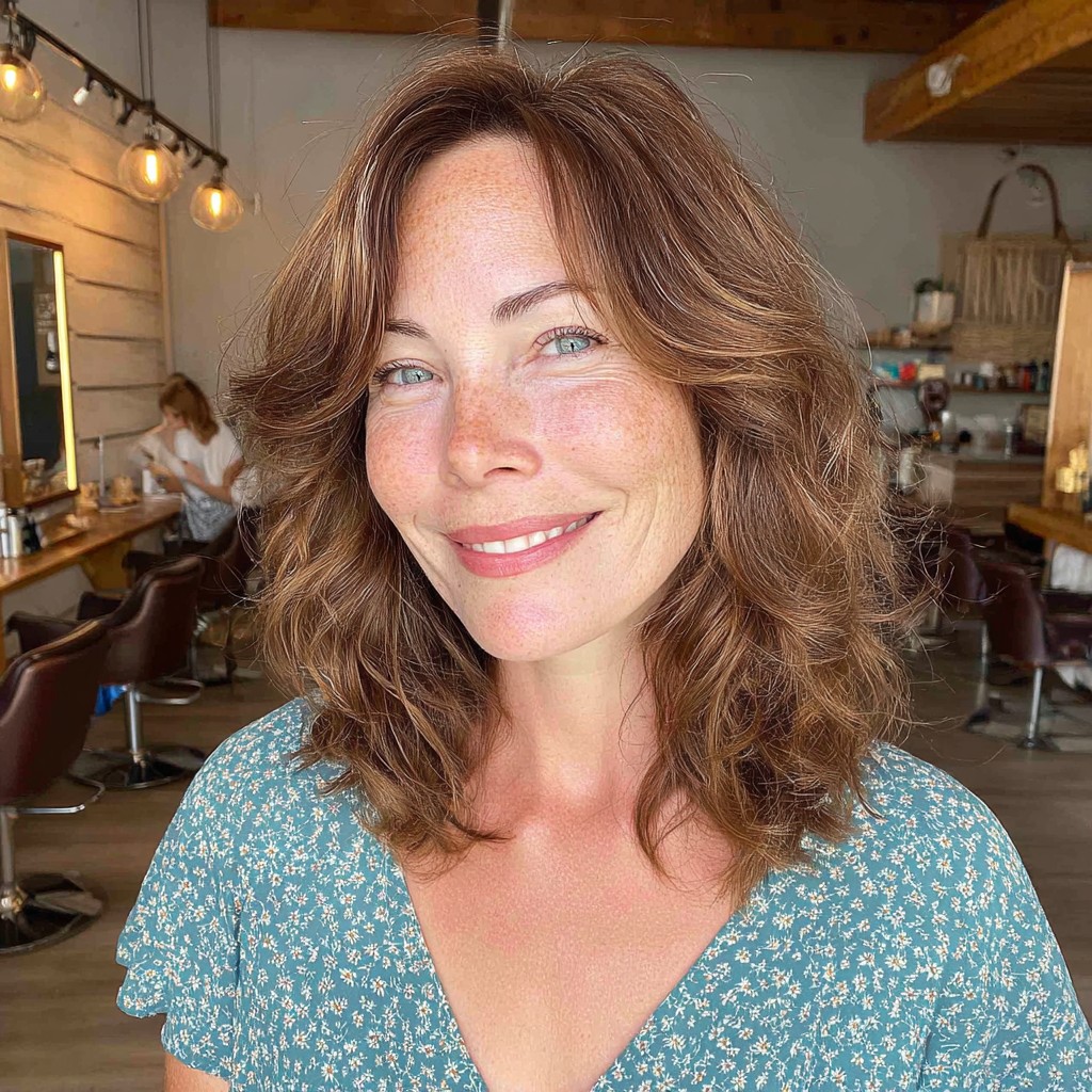 Softly Layered Shoulder-Length Waves