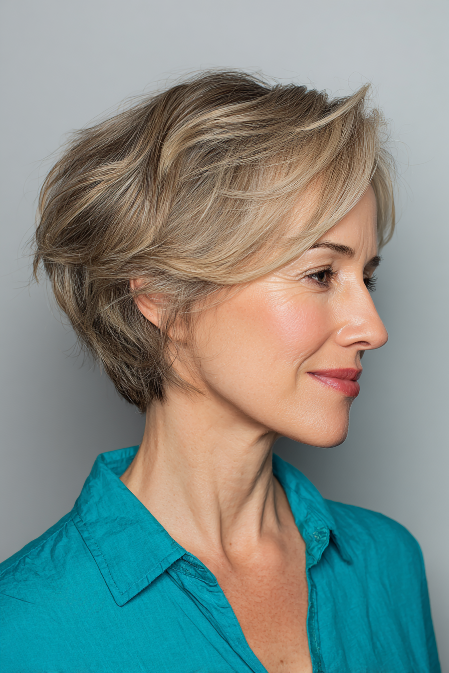 Softly Textured Pixie Bob with Subtle Highlights