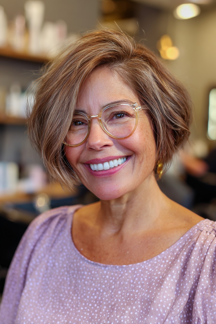 Stylish Layered Bob with Soft Texture