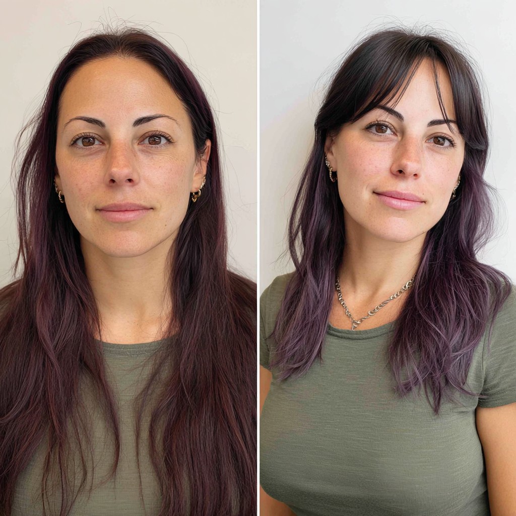 Stylish Long Layers with Subtle Lavender Tones