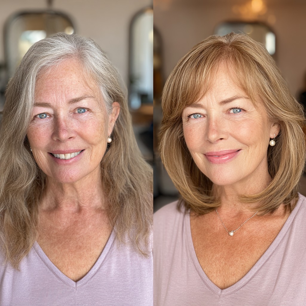Stylish Mid-Length Cut with Soft Bangs