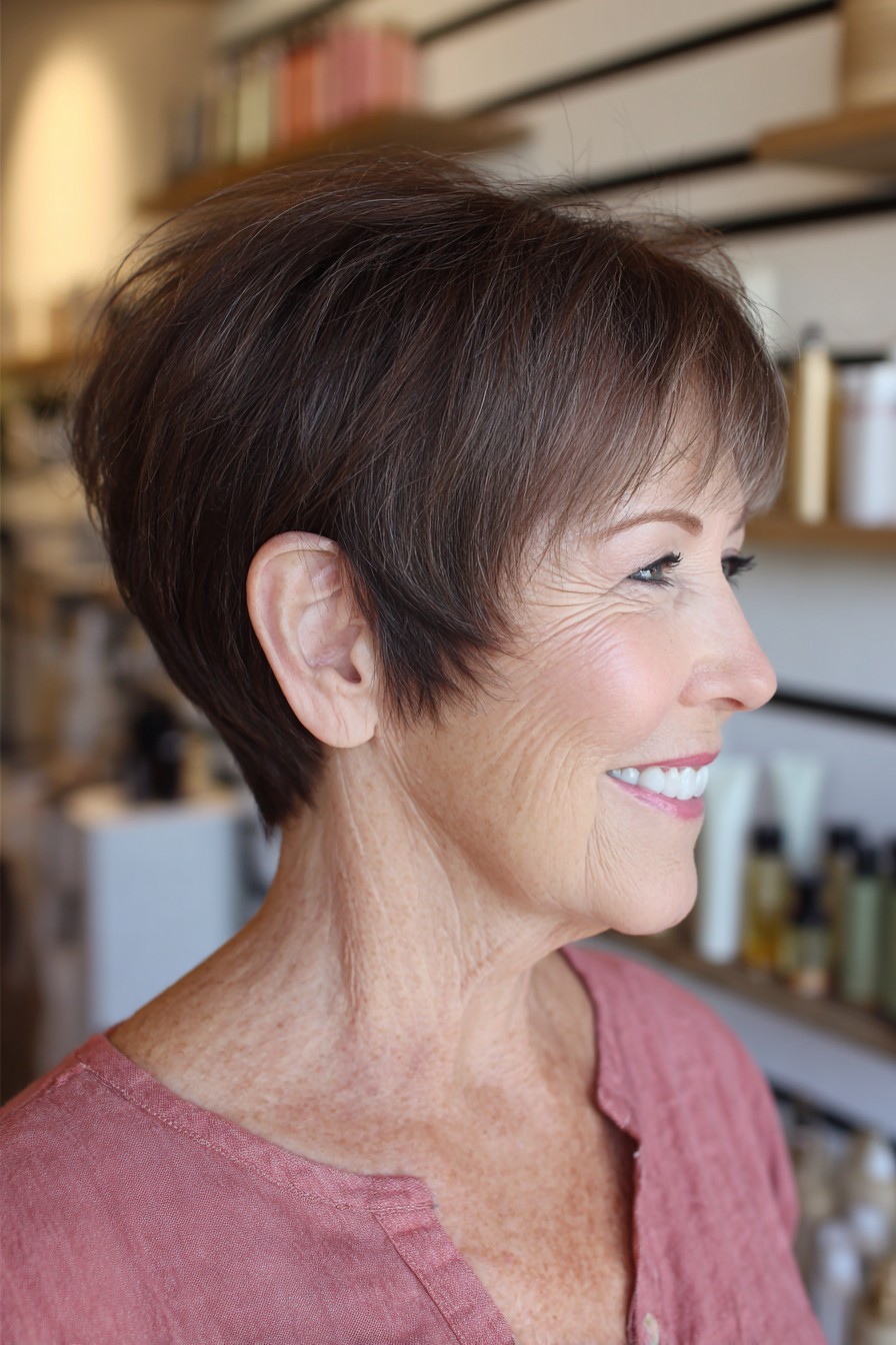 Stylish Short Stacked Cut with Subtle Volume