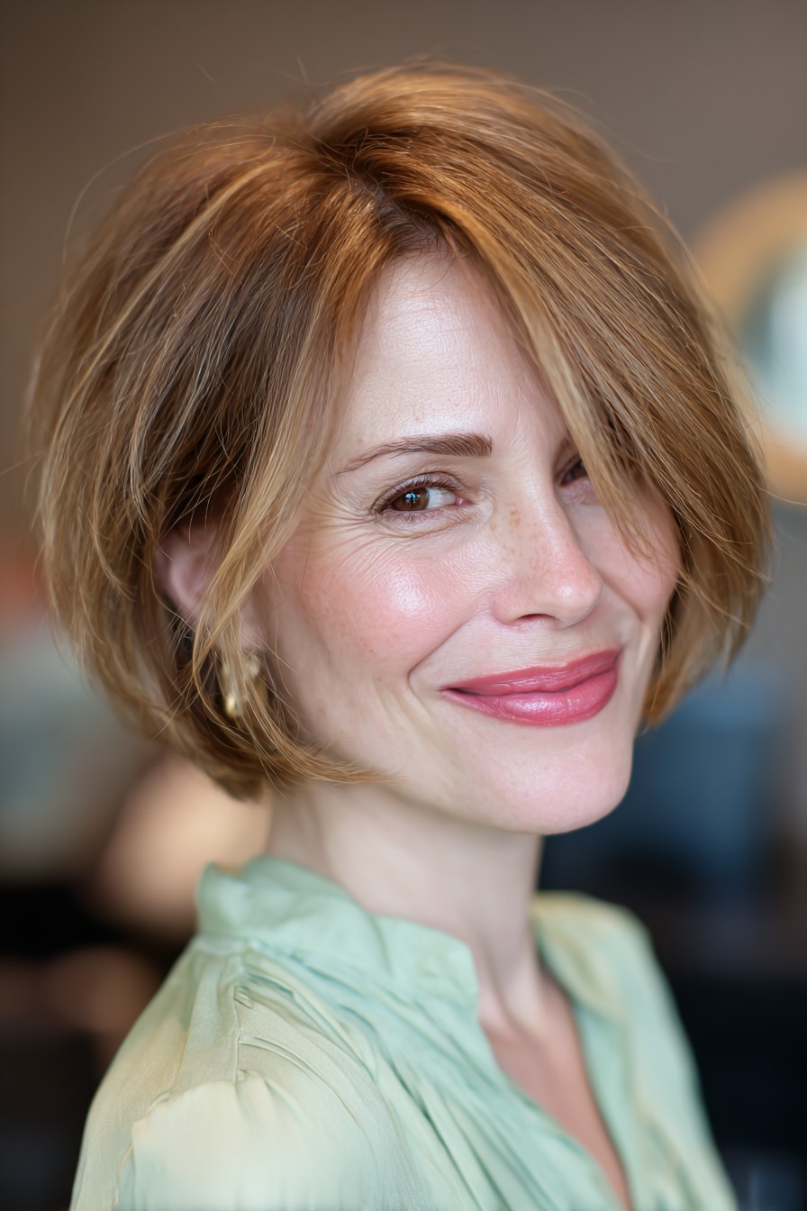 Stylish Textured Bob with Subtle Volume