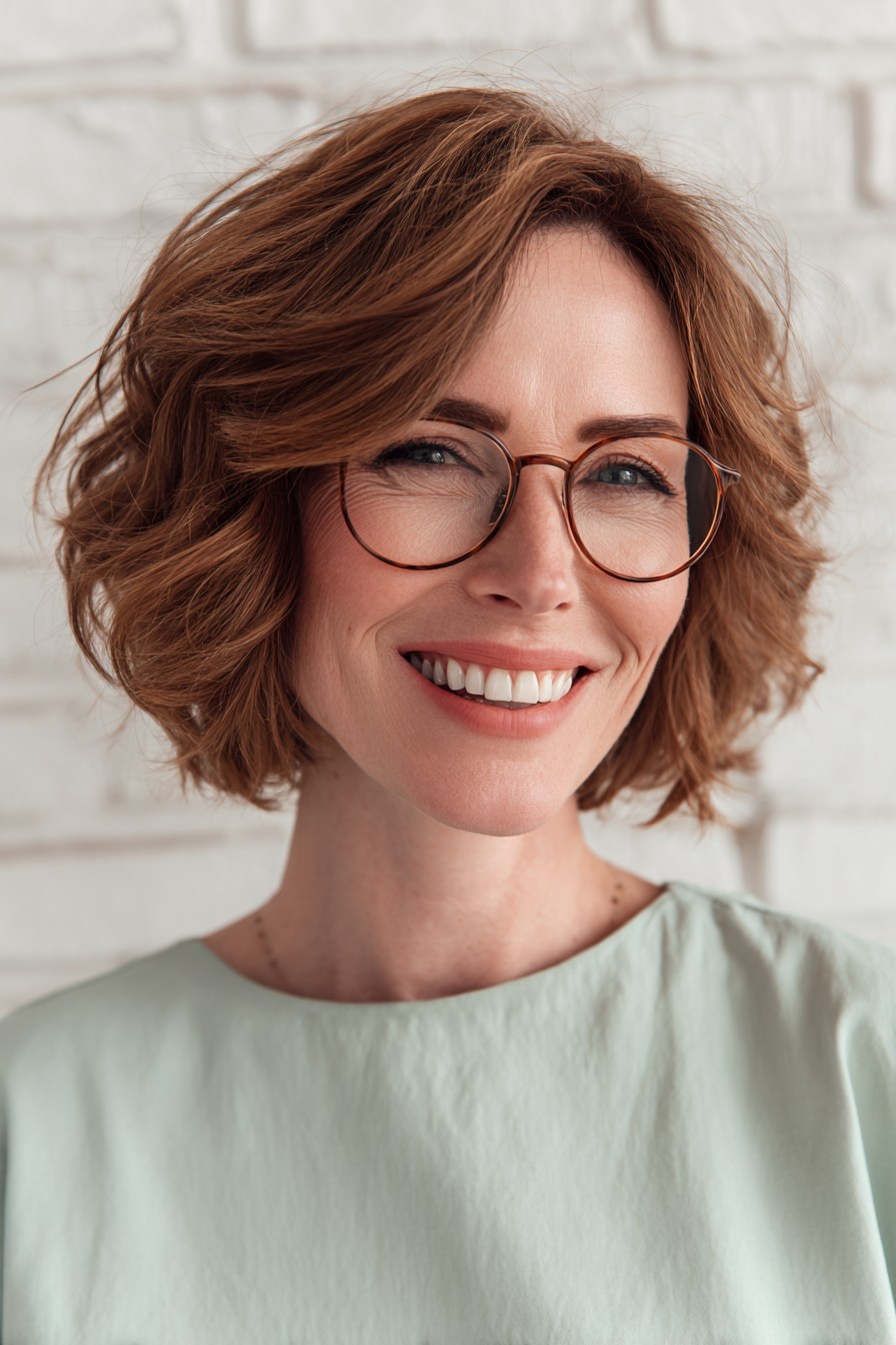 Textured Curly Bob with Soft Layers