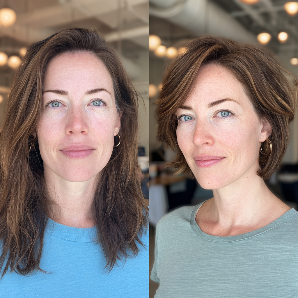 textured short bob with soft layers