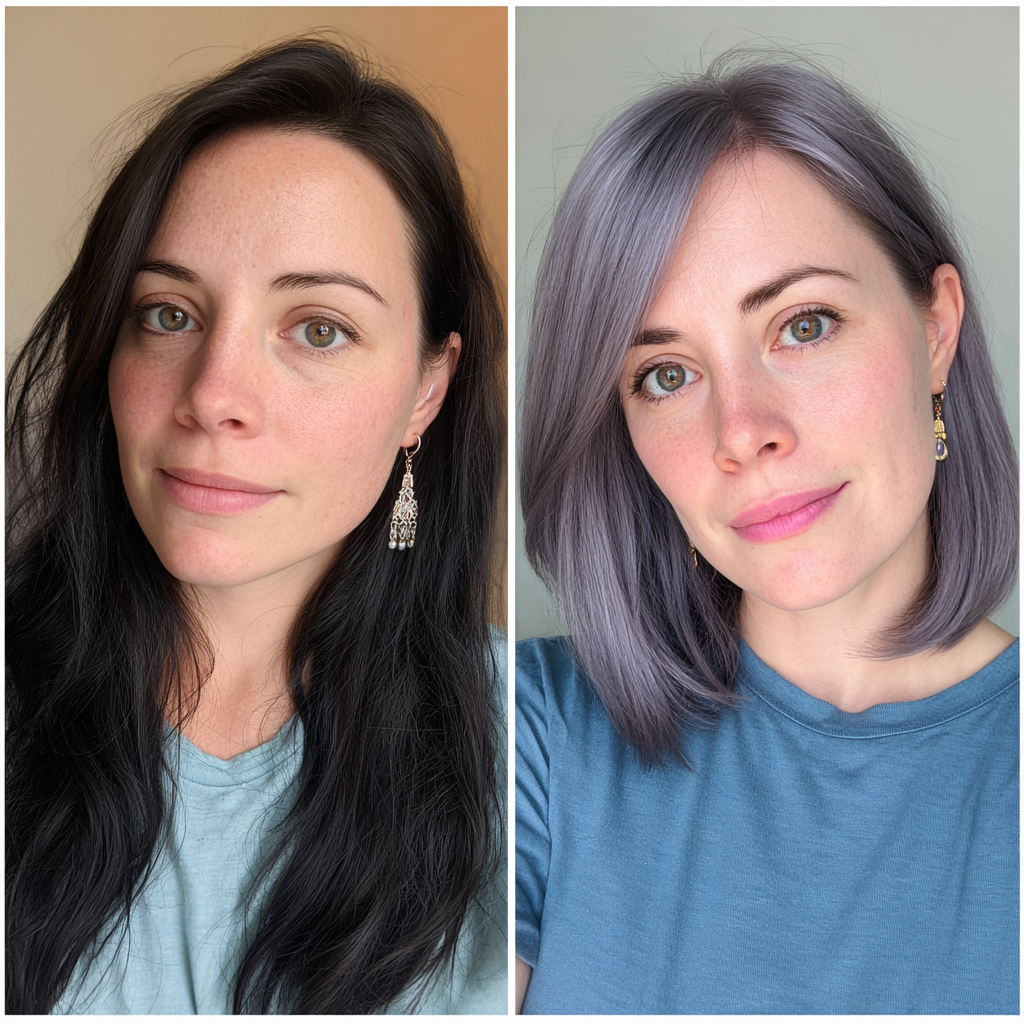 Trendy Lavender Lob with Soft Layers