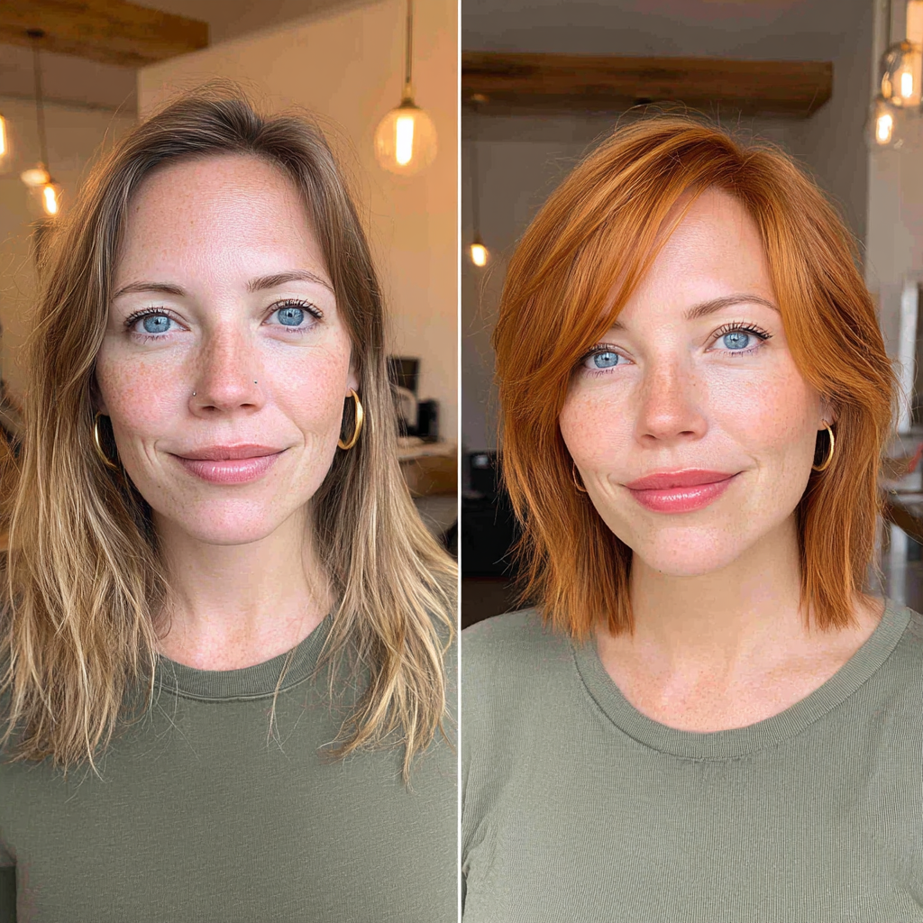 Vibrant Copper Bob with Textured Layers