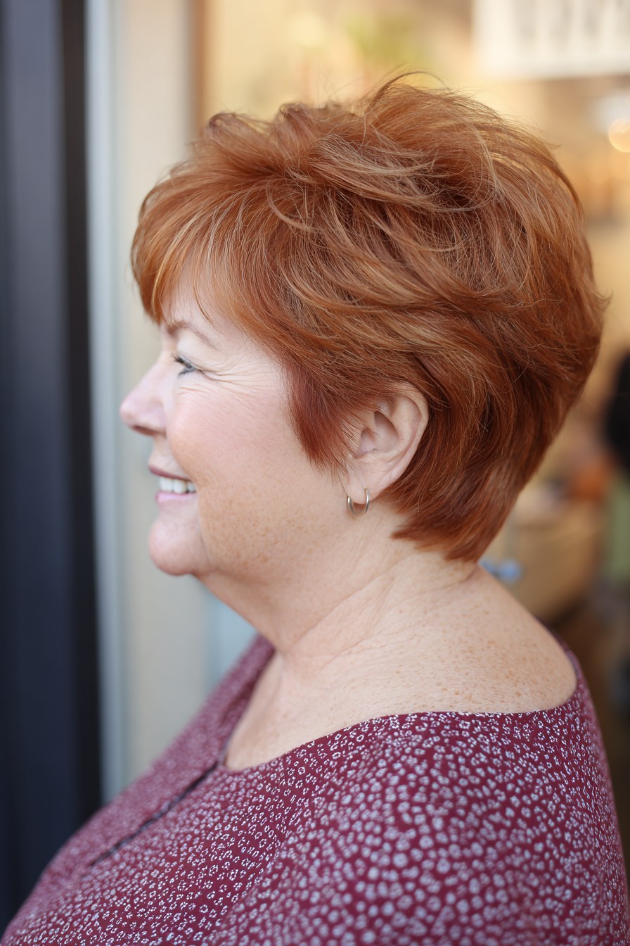 Vibrant Copper Stacked Cut with Lively Texture