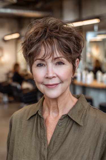 Textured Short Pixie Cut with Effortless Volume