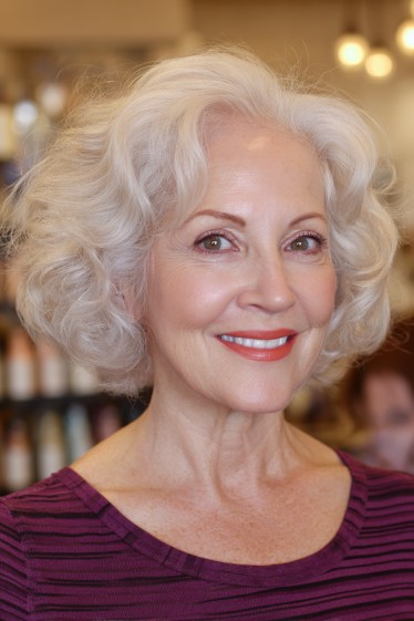 Charming Bouncy Curly Bob with Soft Volume