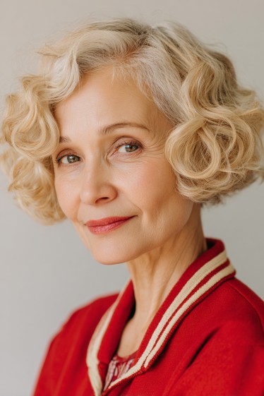Charming Curly Bob with Soft Volume