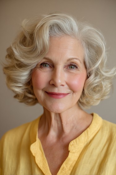 Charming Soft Curly Bob with Volume