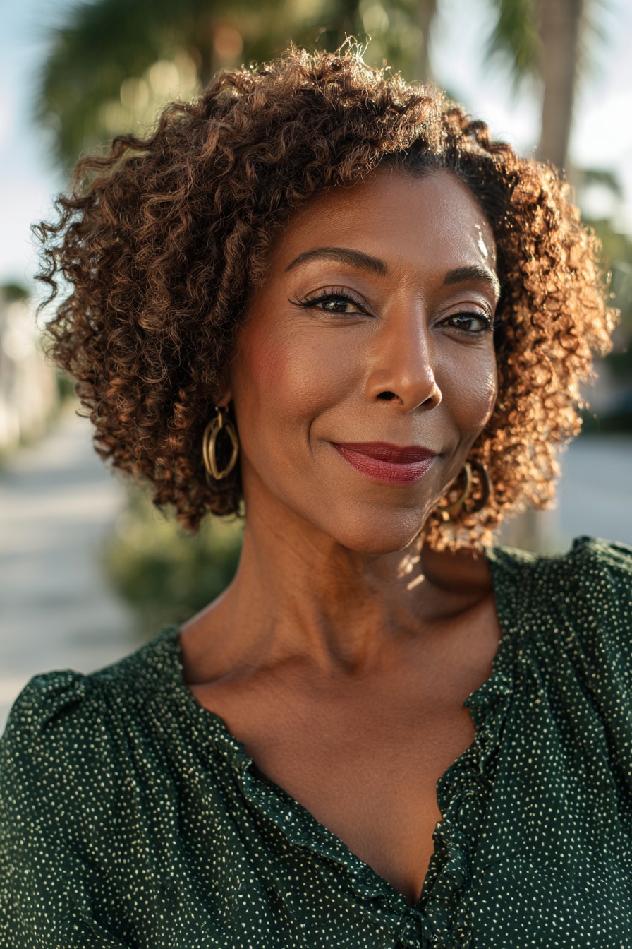 chic curly bob with defined curls