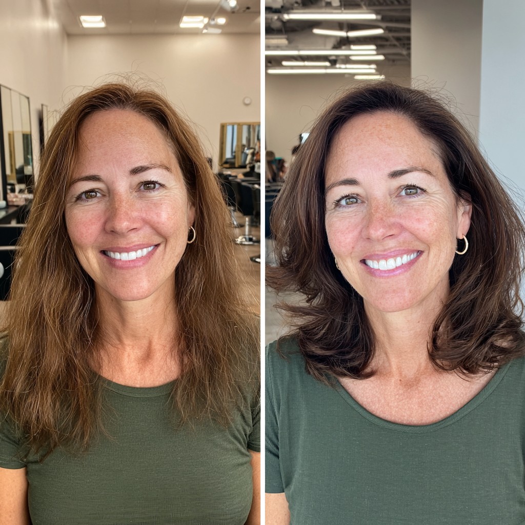 Chic Mid-Length Layered Cut with Natural Volume