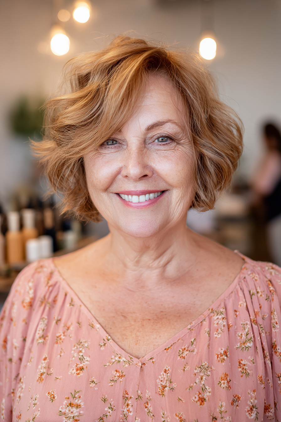 Chic Textured Short Bob with Soft Waves