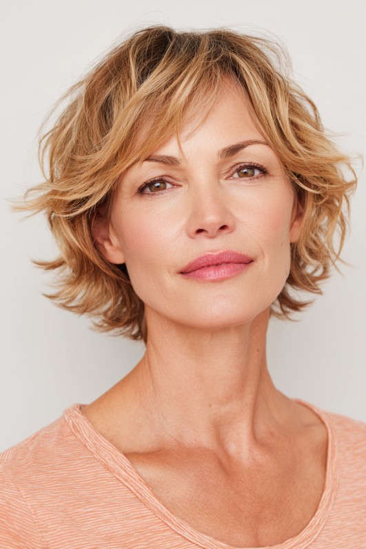 Choppy Textured Bob with Soft Waves