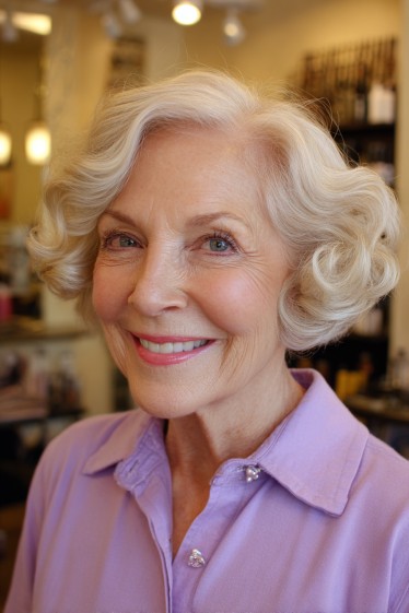 Classic Soft Curly Baroque Bob with Defined Shape