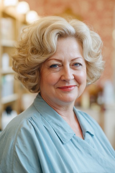 Classic Voluminous Baroque Bob with Soft Curls