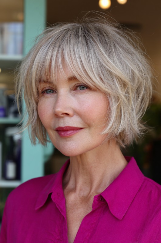 Effortlessly Chic Short Choppy Bob with Soft Layers