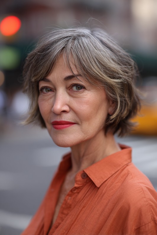 Effortlessly Chic Textured Bob with Subtle Waves