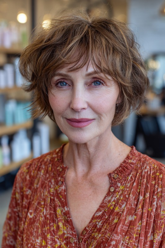 Effortlessly Playful Choppy Bob with Soft Volume